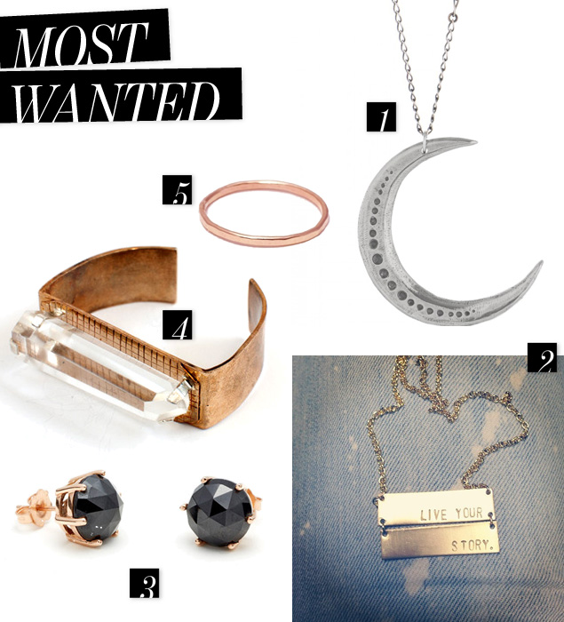 Most Wanted jewelry: Ax + Apple, All the Wire, Anna Sheffield, Catbird, and Unearthen