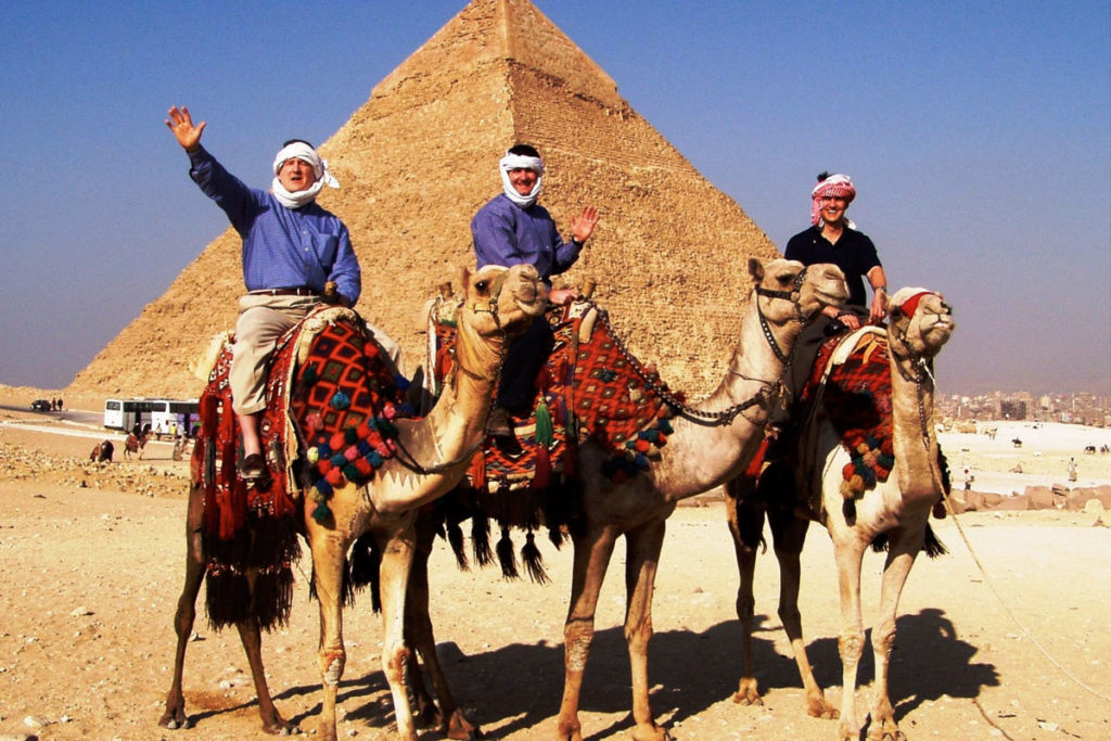 Nathan Sheets, Jeff Sheets, and Casey See of E3 Partners in Egypt.