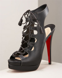 christian louboutin lace up booties