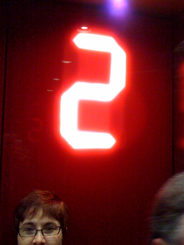 Or perhaps you prefer the elevator. The floor numbers are displayed thusly. Cool, no?