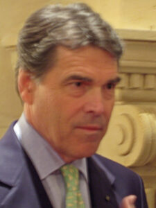 Gov. Rick Perry, not answering questions.