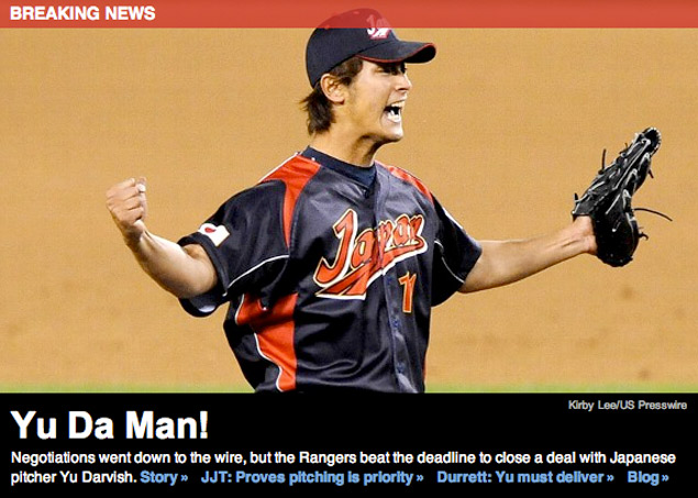 Yu Darvish Signs for 6 Years, $60 Million. ESPN Wins