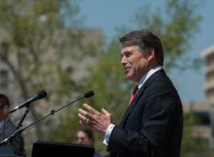 Governor Rick Perry address the Texas Faith and Family Rally yesterday in Austin. Photo: Facebook