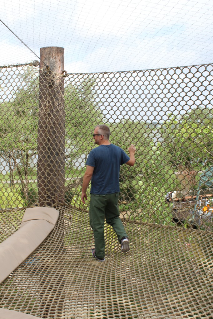 Cargo pants, meet cargo netting. (Seriously. You think three hours is going to be long enough? My 7-year-old daughter would spend three hours just playing on this thing alone.)