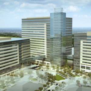 Rendering of State Farm campus in Richardson