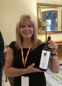 Karen D'Amour with Opus One at the TEXSOM Grand Testing