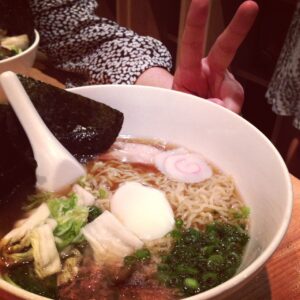 Desiree and ramen. (photo by Carol Shih)