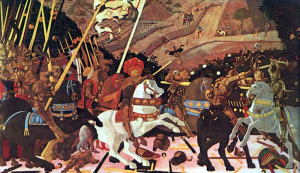 The Battle of San Romano by Paolo Uccello. 