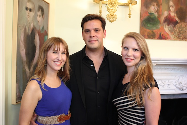Kyle Noonan (middle) poses with Kortni Harris (left) and Stacie Black (right). Restaurateur Noonan appears at the end of every episode to discuss trends in the industry with host Frosini.