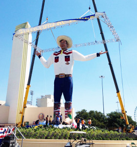 The new Big Tex at the State Fair's opening day (photo via State Fair of Texas' Facebook)
