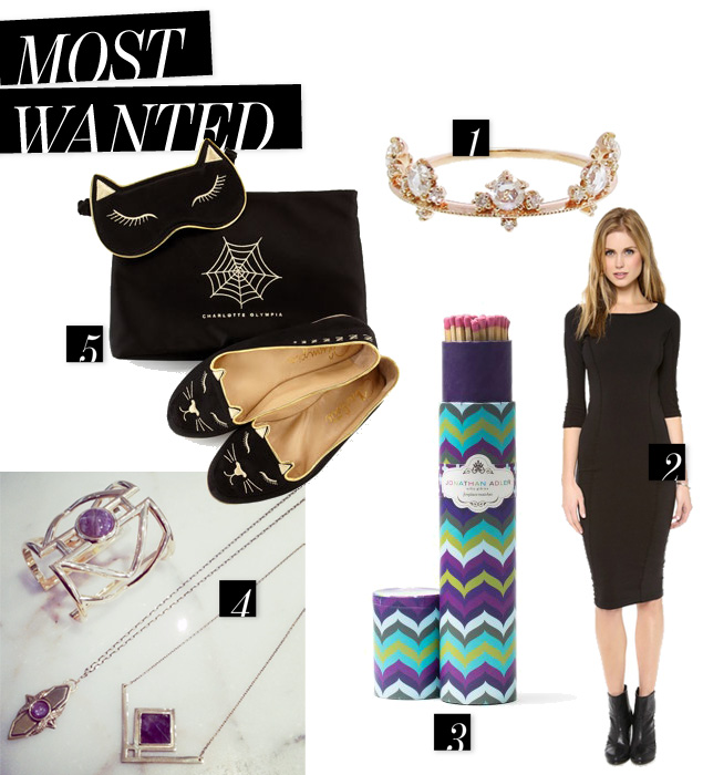 Pamela Love Rise holiday 2013, Charlotte Olympia mask and slippers, jonathan adler matches, james perse dallas