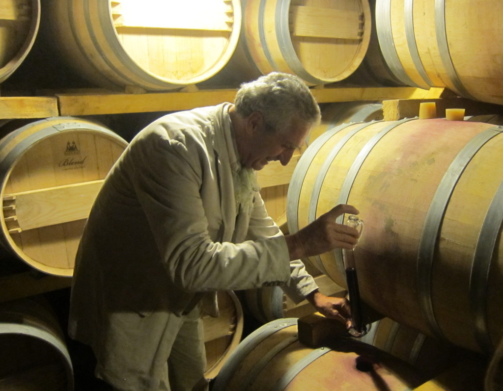 Barrel tasting with legendary winemaker François Mitjavile of Chateau Tertre-Roteboeuf