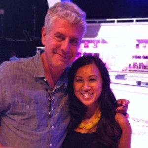 Anthony Bourdain and Uno Immanivong (via Foodie Couture’s Facebook page)