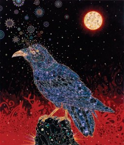 Fred Tomaselli's raven. 