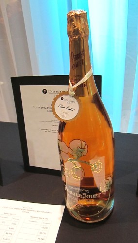 One of the special bottles in the Cote du Coeur silent auction - 2002 jeroboam Perrier-Jouet Champagne Brut Rose Belle Epoque