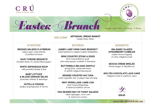14 Easter - menu CRU