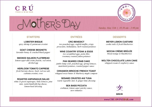 14 MothersDay - menu CRU