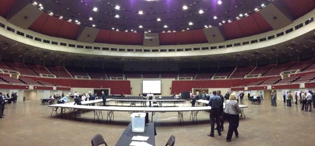 This is what a public transportation meeting at the Convention Center looks like.