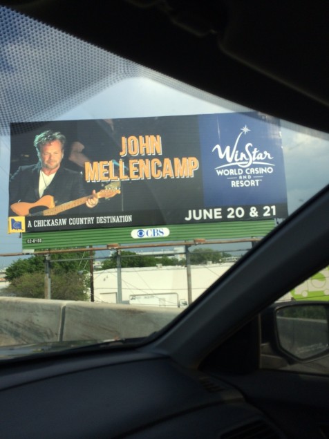Matt snapped a picture of this billboard during his drive, presumably to remind himself to buy tickets.