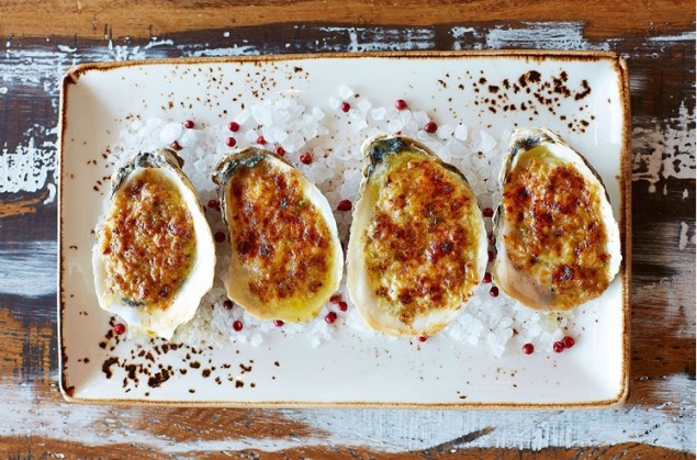 Roasted oysters at Gemma. (Photography by Kevin Marple)
