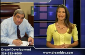 Edelman (left) in a still from a 2008 YouTube video touting his knowledge of Dallas real estate.