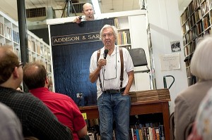 Larry McMurtry, appearing at his 2012 book auction in Archer City. Credit: Brandon Thibodeaux. 