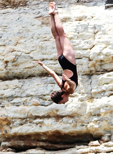 This was the first professional cliff-diving event in the United States in which women competed off a 60-foot- platform.
