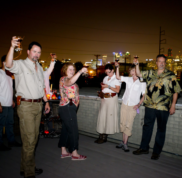 F-Bomb after dinner drinks and cigars on the roof of Sun to Moon Gallery. (Photography by Elizabeth Lavin)