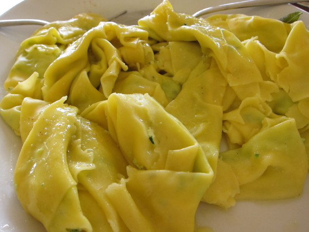 Fresh pasta with homemade ricotta and herbs