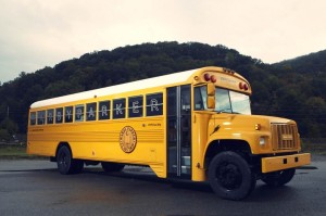 Warby Parker's iconic school bus. Courtesy of Warby Parker. 