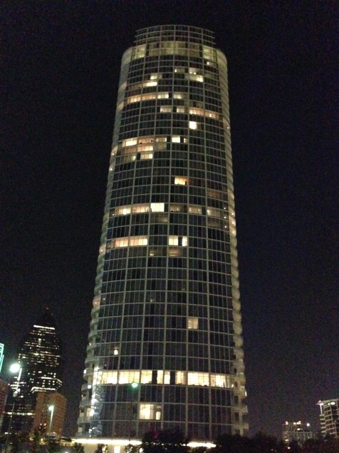 The building as it looked last night at 10