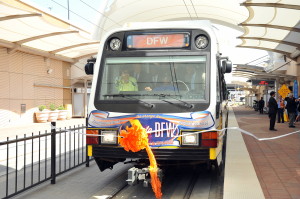 The DART's inaugural Orange Line train. 