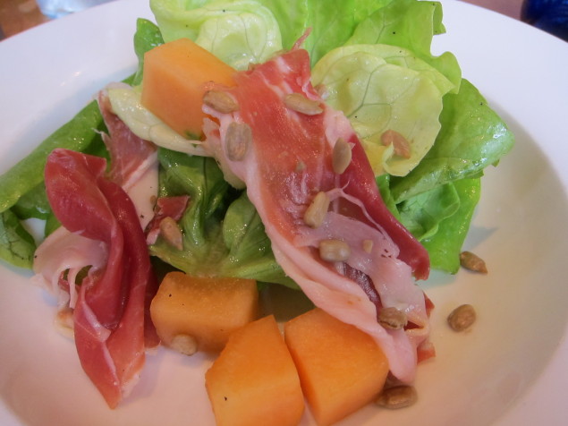 Bolsa's Butter Lettuce with EIO Farm Melon and 400 Day Ham 