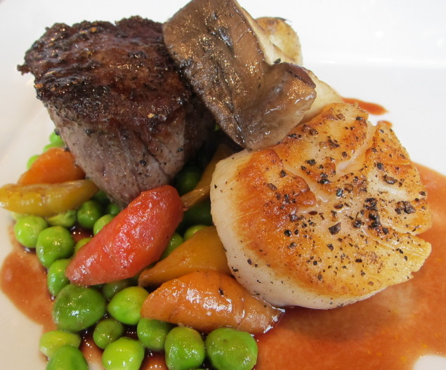 Bolsa's Filet and Sea Scallop with Trumpet Mushroom