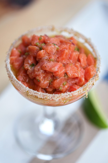 Salmon ceviche. Photo by Catherine Downes.
