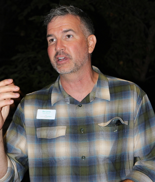 Director Ben Jones talks owl before he leads a group into the night. (Photography by Nancy Nichols)