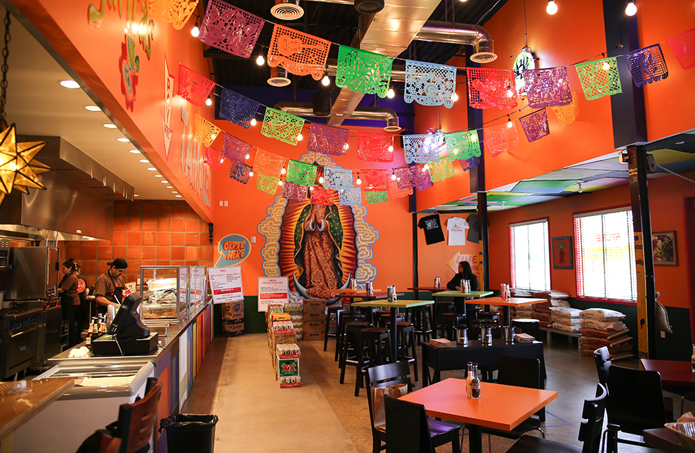The multicolored dining room at Didi's Tamale Diner.