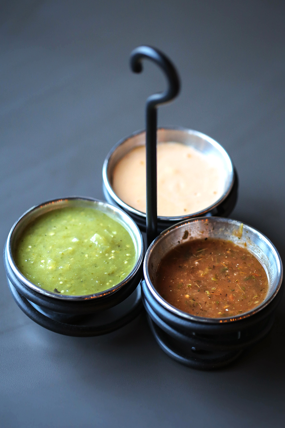 Three types of salsa. Photo by Catherine Downes. 