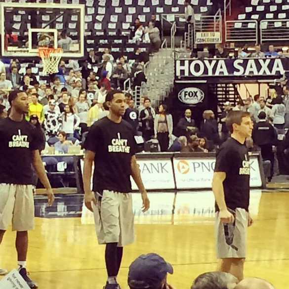 Georgetown basketball players sport 'I Can't Breathe' shirts in warm-ups