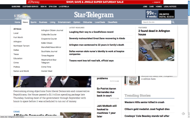 The Star-Telegram New homepage