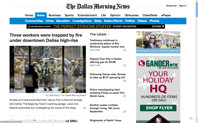 The Morning News opts for a simple look on its navigation bar.
