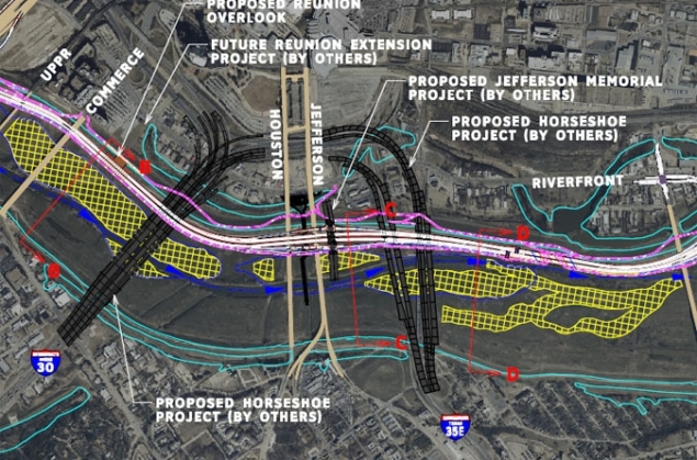 Engineering schematics for the Trinity Toll Road