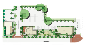 Site plan for Crow Holdings' new Maple Avenue Dining District.