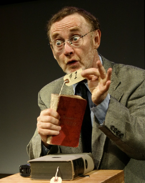 Patrick O'Brien as The Librarian in Underneath the Lintel. The past Best of Loop winner returns with a new show, The Fever. Photo courtesy of WaterTower Theatre.