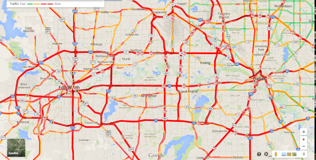 Google traffic map as of 11:10 a.m. Feb. 27, 2015