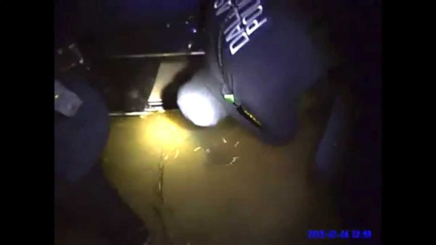 From the DPD body camera. The video is shaky, but you can hear the officers get the guy out through the window. 