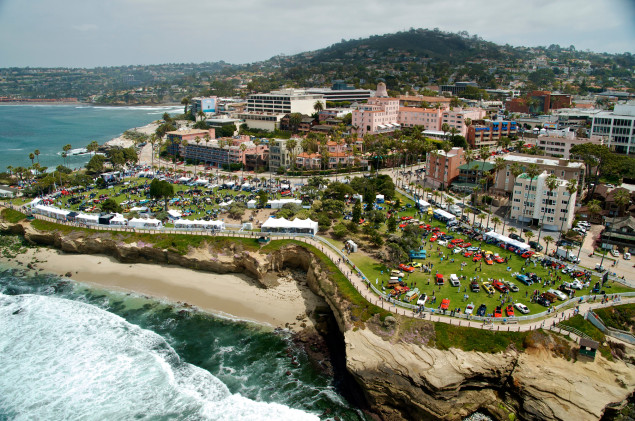 The La Valencia Hotel opens up to the Village of La Jolla, which features upscale shopping and art galleries.