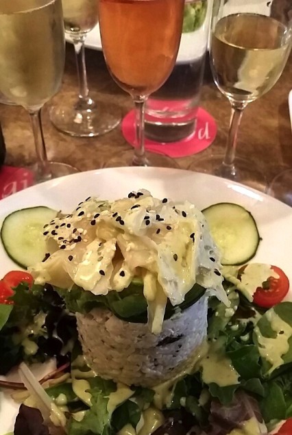 Parigi's Deconstructed Cali Roll, a perfect pairing with the Le Reve Blanc de Blancs