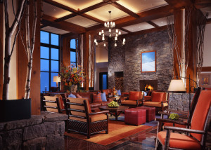 The lobby of Stowe Mountain Lodge.
