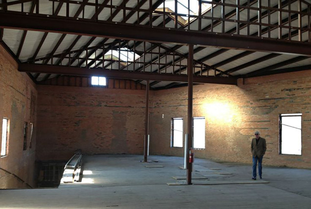 The view inside the MAC's new digs with co-founder Claude Albritton III. Photo credit: Jerome Weeks / Art&Seek